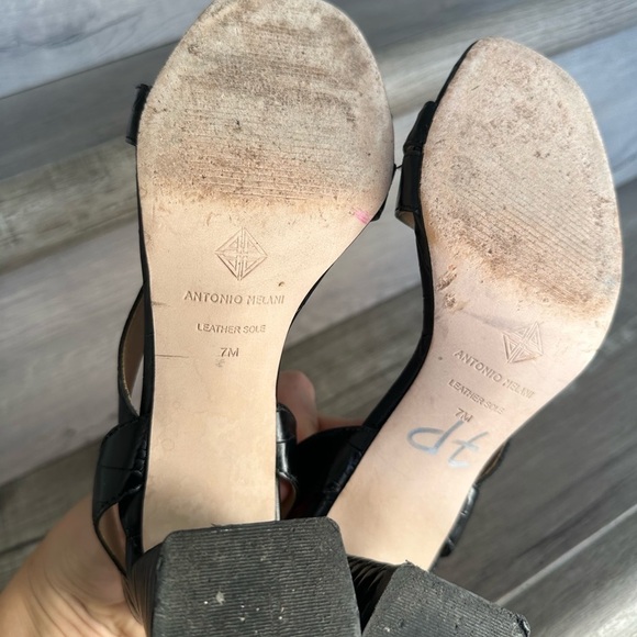 Antonia Melani Sandals Black Heels size 7 - Picture 3 of 5